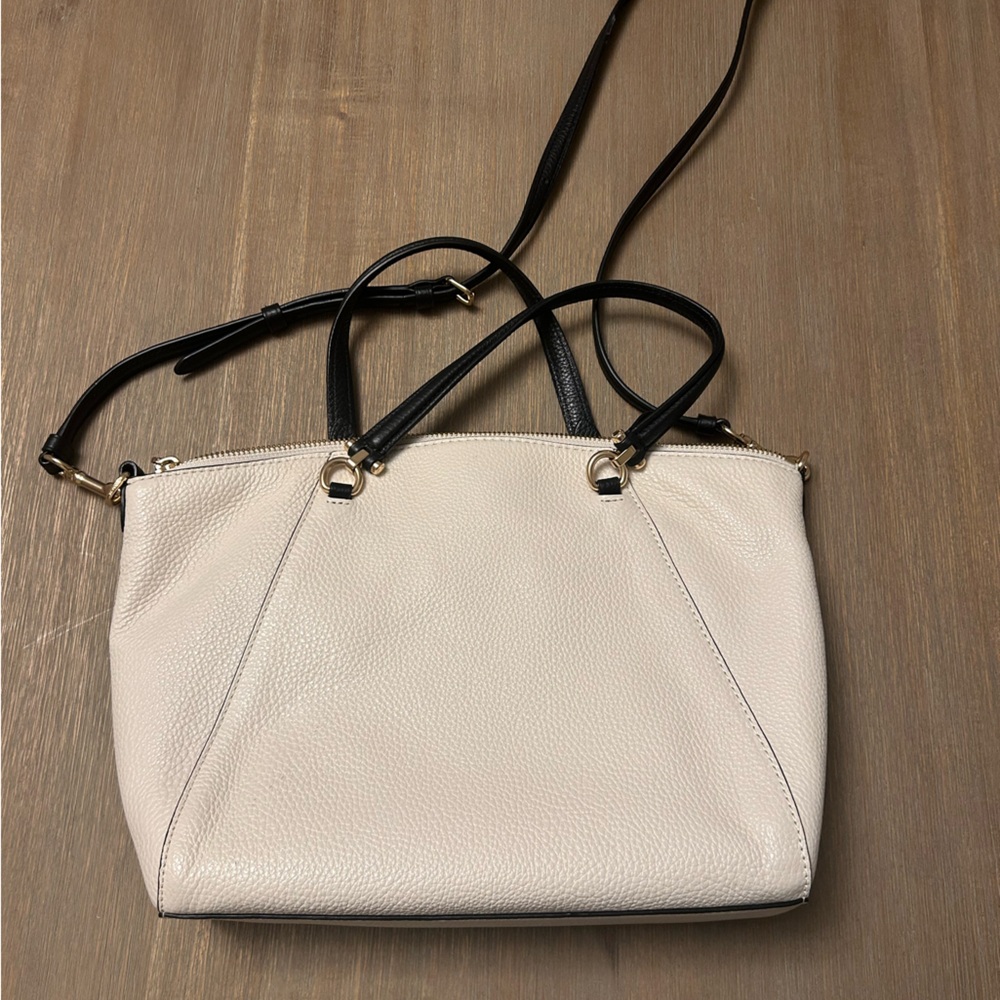 Coach Cream and Black Satchel - Picture 2 of 8